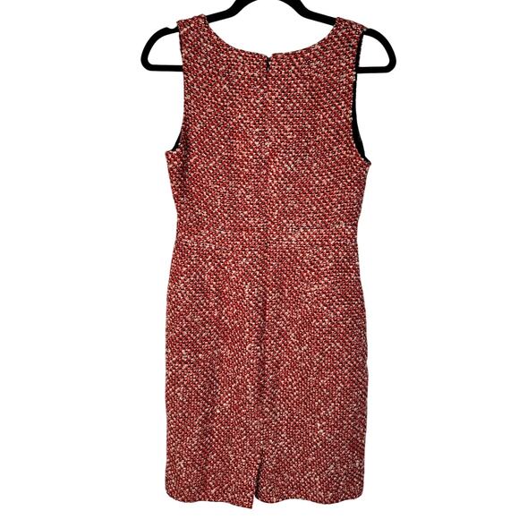 J Crew Womans 2 Boucle Wool Tweed Sheath Dress Sleeveless Pencil Office Rust Red - Picture 4 of 7